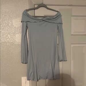 Elegant Off-Shoulder Blue Dress